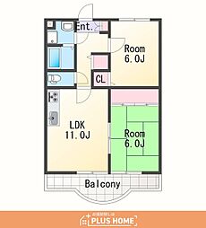 カサ・デ・わさ 2LDKの間取図画像