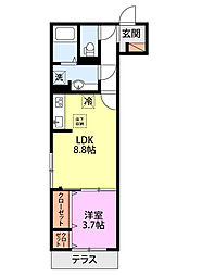 左近ラ・ランド 1LDKの間取図画像