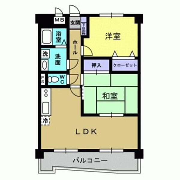 ホワイトウェル松十文字 205｜鹿児島県鹿児島市吉野町(賃貸マンション2LDK・2階・63.17㎡)の写真 その2