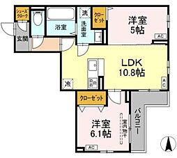 セレスティア北小岩III 2LDKの間取図画像