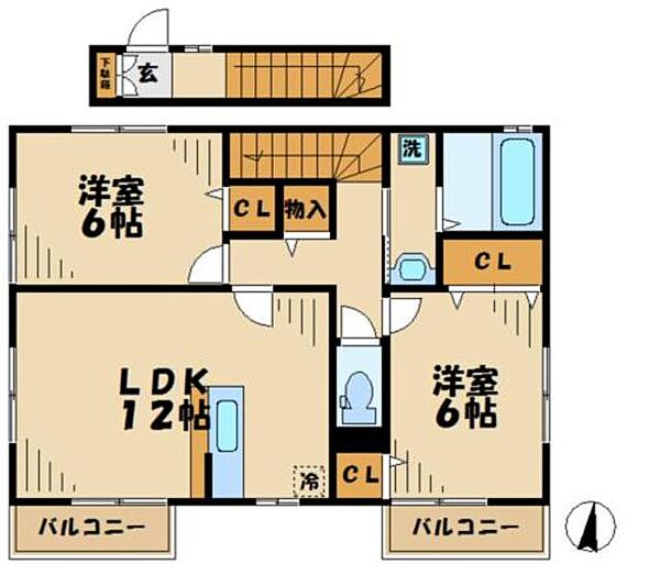 アンソレイユA棟 A201｜神奈川県川崎市麻生区はるひ野３丁目(賃貸アパート2LDK・2階・63.60㎡)の写真 その2