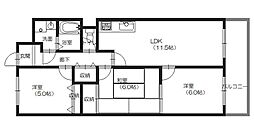 パストラルのぞみ野 4階3LDKの間取り