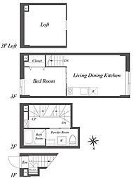 Pair新大久保 1LDKの間取図画像