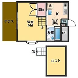 ひまわりガーデン鎌ヶ谷 1階1Kの間取り