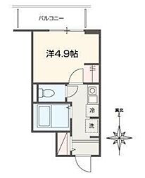 MELLAS北赤羽 1Kの間取図画像