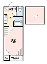ルピナス博多東 1Kの間取図画像
