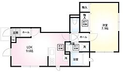 Casa Fiore 1階1LDKの間取り