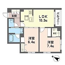 フェリシアガーデン茅ヶ崎 00102 ｜ 神奈川県茅ヶ崎市十間坂１丁目5085-之一部、5087番1（賃貸マンション2LDK・1階・56.50㎡） その2