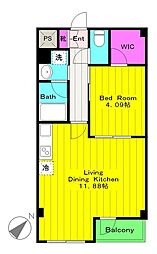 PEAR　PARK4(ペアパーク4) 2階1LDKの間取り