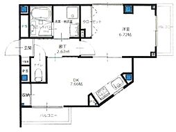 ラフォール 十条 2階1DKの間取り
