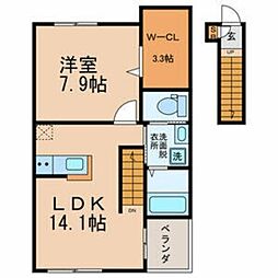 メゾンヒロ 3階1LDKの間取り