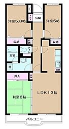 イーストパーク胡録台 2階3LDKの間取り