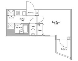 KDXレジデンス早稲田鶴巻 10階1Kの間取り