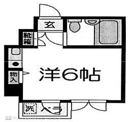 イオボヌール江古田 ワンルームの間取図画像