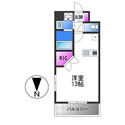 近鉄大阪線 弥刀駅 徒歩10分の賃貸マンション 9階1Kの間取り