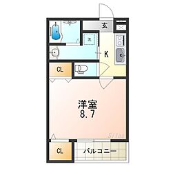 Osaka Metro中央線 深江橋駅 徒歩8分の賃貸アパート 3階1Kの間取り