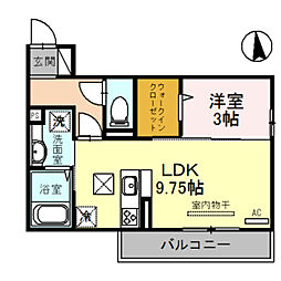 ノヴァ・グランデ 1階1LDKの間取り