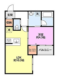 プリマヴェーラ 1LDKの間取図画像