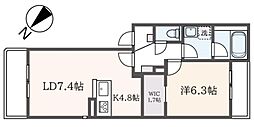 ORIENTALリーク 1LDKの間取図画像