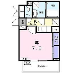 ガーデナ 1Kの間取図画像