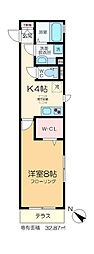 D-roomエクウス 1Kの間取図画像