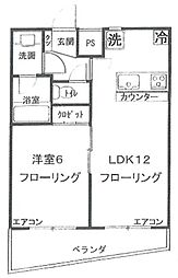 クレスト代々木 3階1LDKの間取り