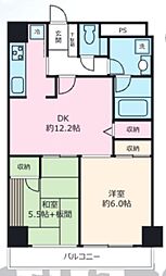 内外田端ビル 2DKの間取図画像