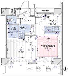 メインステージ両国駅前 1LDKの間取図画像