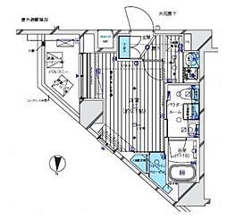 MAINSTAGE三ノ輪EAST ワンルームの間取図画像