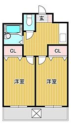 キャンパスシティ箱崎 505 5階2Kの間取り