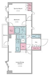 レジディア文京音羽 1SLDKの間取図画像