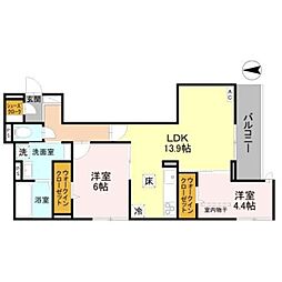 SS CASA 2LDKの間取図画像