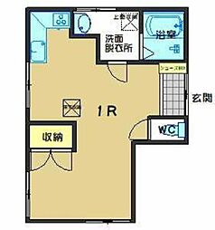 山下様貸家Ｂ号 ワンルームの間取り