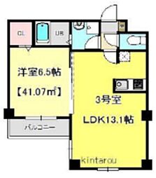 Riria本千葉弐番館 1LDKの間取図画像
