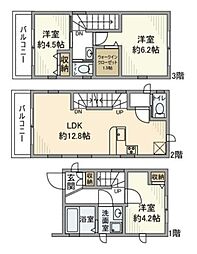 西日暮里4丁目戸建 1階3LDKの間取り