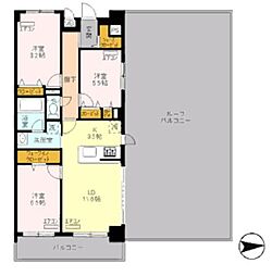 ロイヤルパークスシーサー 3LDKの間取図画像