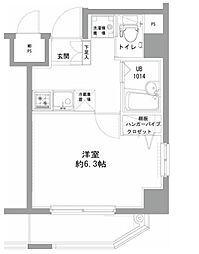 ヴェローナ多摩川 5階1Kの間取り