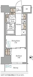 ラティエラ上野稲荷町 1DKの間取図画像