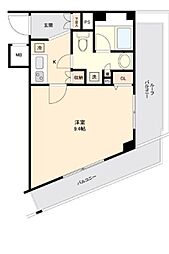 AXAS SHINITABASHI 4階1Kの間取り