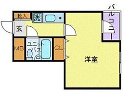 スカイコート新宿5 1Kの間取図画像