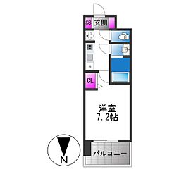 D.Clarest長田駅前 1Kの間取図画像