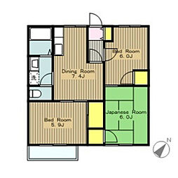 APA　KIT 2階3DKの間取り