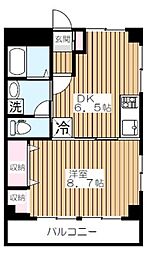 サンコーポ北野 1DKの間取図画像