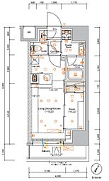 ＳＹＦＯＲＭＥ ＭＡＣＨＩＤＡ 8階1LDKの間取り
