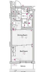 ガーラ上板橋グランドステージ 1DKの間取図画像