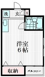 soleil levant 2 3階ワンルームの間取り