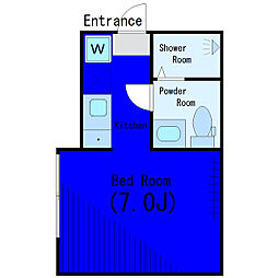 都営浅草線 西馬込駅 徒歩9分の賃貸アパート 1階ワンルームの間取り
