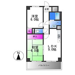 ヴィラシャトー 2LDKの間取図画像