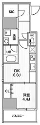 ライムレジデンス町田 1DKの間取図画像
