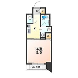 ジョイシティ二条城前 1Kの間取図画像